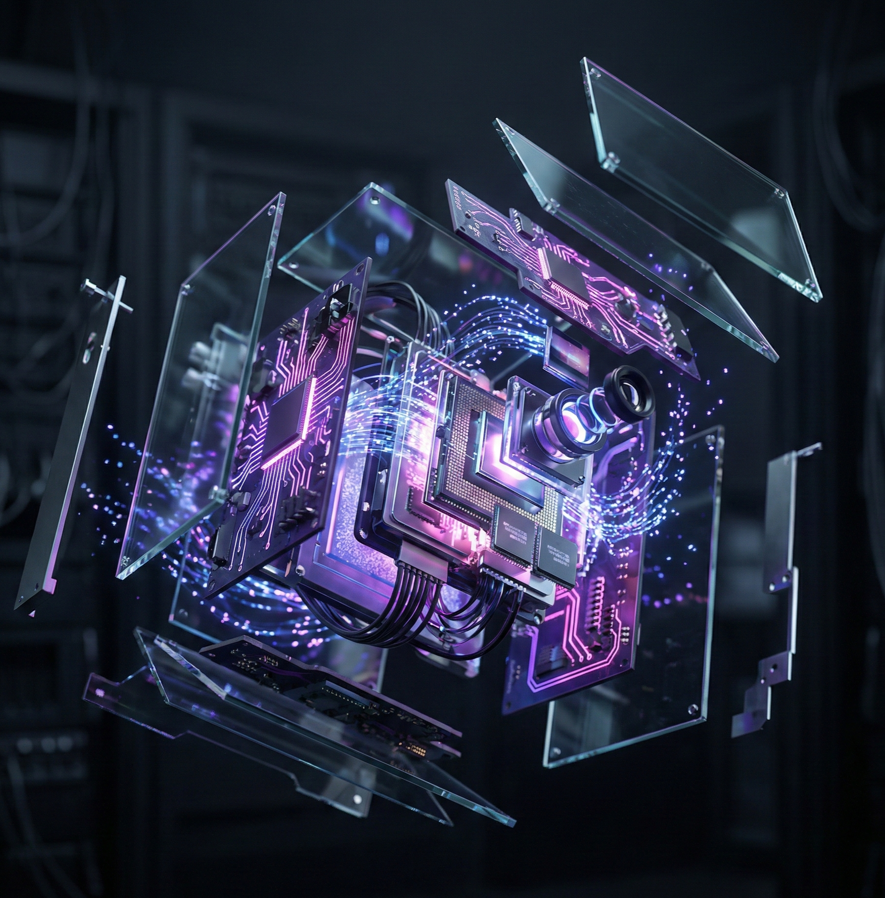 Visualização abstrata de tecnologia